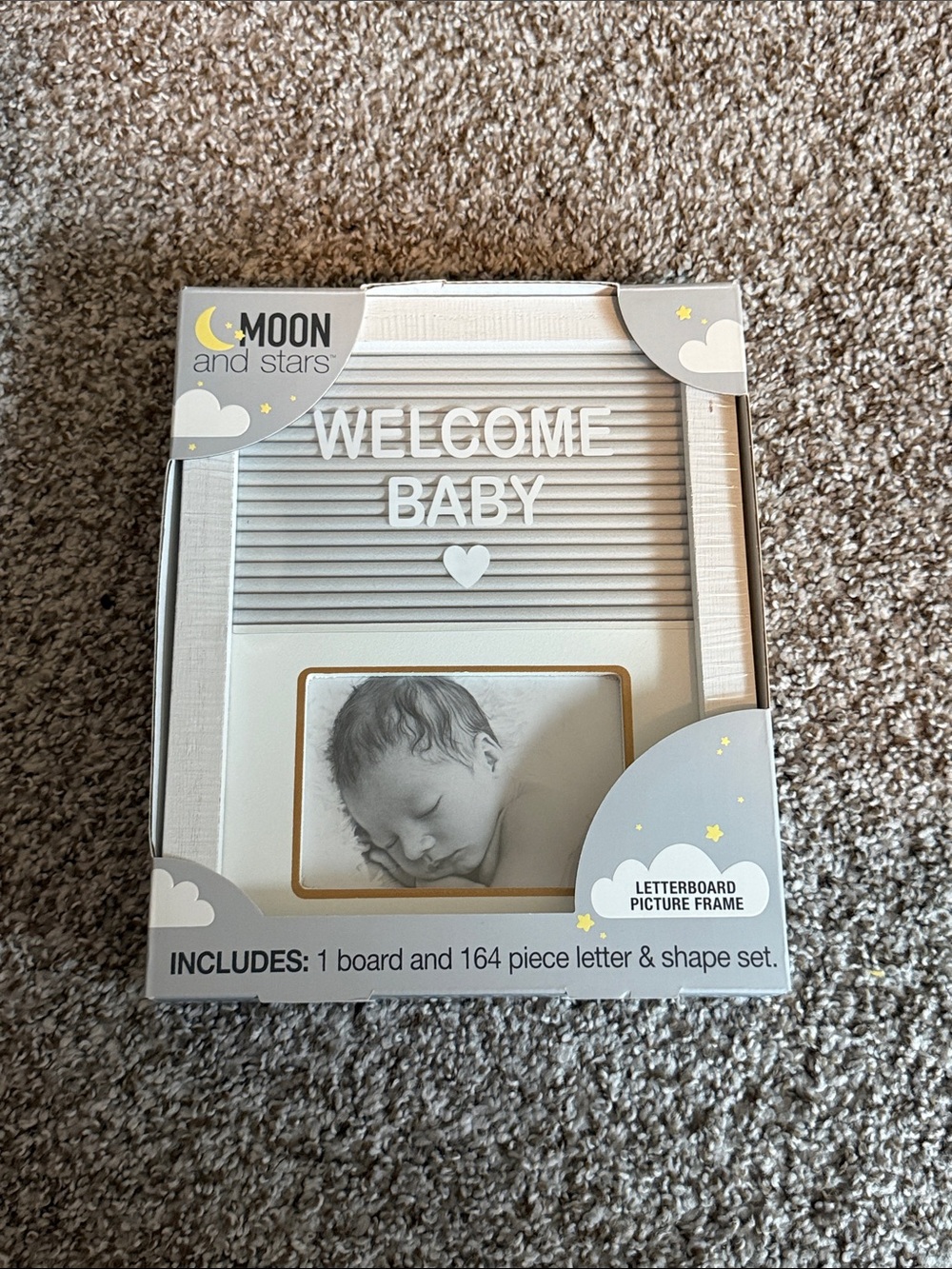 White Letterboard Picture Frame - Welcome Baby